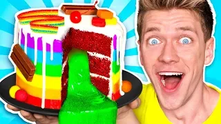 Mystery Wheel of Food Challenge! *SLIME CAKE* Learn How To Make DIY Sour Switch Up Oobleck Food