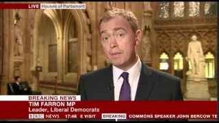 Tim Farron on banning Donald Trump from speaking in Parliament