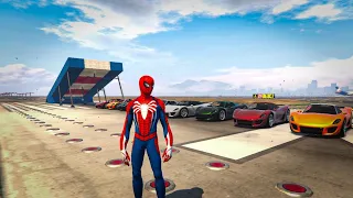 GTAV Spiderman Speed Jump Super Cars Funny and Cool Moment Ep18 #gta5 #spiderman