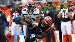 Jaxon Smith-Njigba Week 6 Every Target and Catch Seattle Seahawks at Cincinnati Bengals NFL 2023
