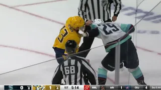 NHL Fight - Kraken @ Predators - Dunn vs Trenin - 14 10 2021