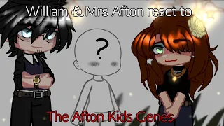 ♧ William & Mrs Afton(s?) react to the Afton kids genes ♧ {Fnaf Gacha club}