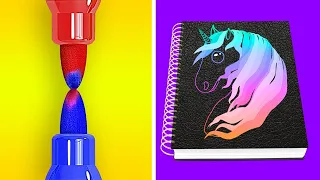 TROUVAILLES À TESTER À L'ÉCOLE || Fournitures Scolaires DIY et Astuces de Dessin Par 123 GO Like!