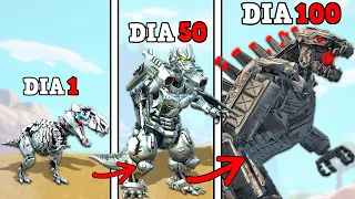 SOBREVIVI 100 DIAS COMO UM MECHA GODZILLA! DUELEI COM O REI DOS MONSTROS E DOS DINOSSAUROS!