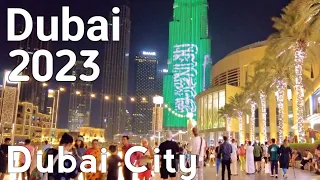 Dubai Amazing City Center, Burj Khalifa Night Walking Tour 4K | United Arab Emirates 🇦🇪