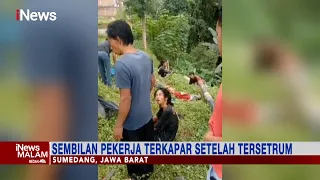 Sembilan Pekerja Lapangan Provider di Sumedang Terkapar Setelah Tersetrum #iNewsMalam 23/07