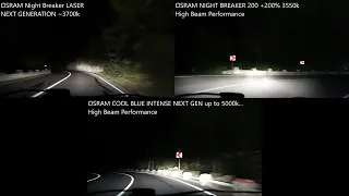 High Beam OSRAM Cool Blue Intense NEXT GEN, Night Breaker LASER NEXT GENERATION, Night Breaker 200