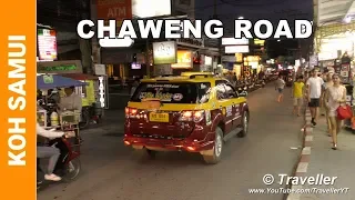 CHAWENG BEACH ROAD Night Walking Tour - Koh Samui Island in Thailand