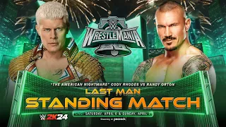 Cody Rhodes vs Randy Orton | Last Man Standing Match | WrestleMania | WWE 2K24 | IPWC