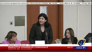 Barletta, seduta di Consiglio Comunale del 12/12/2022