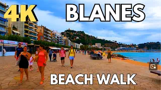 Evening Beachwalk in Blanes, Spain, 4K #blanes #spain #costabrava #beachwalk