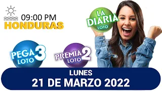 Sorteo 09 PM Loto Honduras, La Diaria, Pega 3, Premia 2, LUNES 21 de marzo  2022 |✅🥇🔥💰