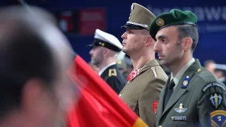 Honouring ceremony for NATO military personnel, NATO Summit in Warsaw, 08 JUL 2016