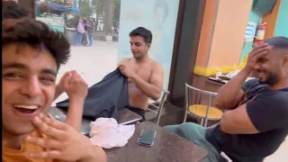 Shirtless challenge at McDonald