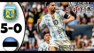 Argentina vs Estonia 5−0  Extended Highlights & All Goals 2022   Lionel Messi Hattrick