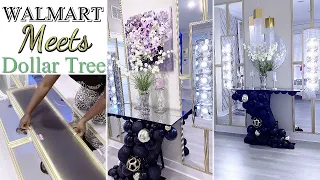 How To Cover Up A Wall WITH MIRRORS AND PLATES! Walmart Meets Dollar Tree series