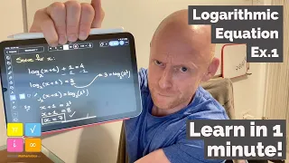 Logarithmic Equation Example 1 - No Words Just Working - IB AA SL & HL Math - 1 Minute