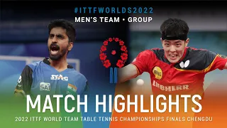 Highlights | Sathiyan Gnanasekaran (IND) vs Dang Qiu (GER) | MT Grps | #ITTFWorlds2022