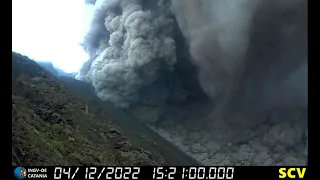 Stromboli eruption 4 Dec 2022 - massive landslide and new lava flow