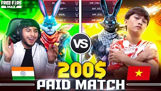 World Champion Vietnam vs NG 200$ Paid Match 🤫 🇻🇳 ⚔️ 🇮🇳 - Garena Free Fire