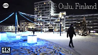 Christmas Walk in Oulu City Center 🎅☃️ Chilly Winter afternoon in Northern Finland's biggest city