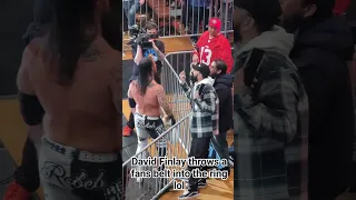 David Finlay throws a fans belt into the ring in NJPW New Japan's Battle In The Valley Show #njpw