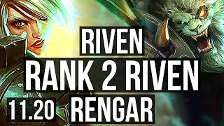 RIVEN vs RENGAR (TOP) | Rank 2 Riven, 7 solo kills, 1.0M mastery | JP Grandmaster | v11.20