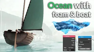 Making an Ocean with Foam and a Boat | Blender Secrets