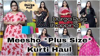 *Huge* Meesho Plus Size Kurti Haul || Durga Puja Shopping Haul || Starting From 379rs.