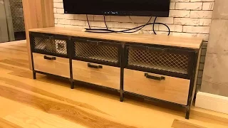 Дубовая тумба с ящиками для ТВ в стиле лофт / DIY loft TV Cabinet