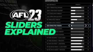 AFL 23 - Sliders Explained