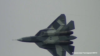Уникальный пилотаж Т-50 ПАК-ФА МАКС 2013 Суббота