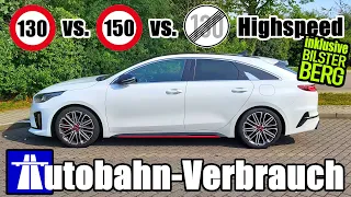 Autobahn - Verbrauch Kia ProCeed GT 1.6 T-GDI DCT7 204 PS - Test Bericht Highspeed POV VLOG deutsch