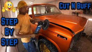 How To Remove Orange Peel With A Cut N Buff - Step By Step Process - 1983 Candy Orange Ford Bronco