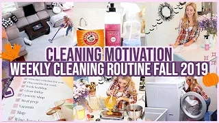 WEEKLY CLEANING ROUTINE CLEAN WITH ME FALL 2019 | EXTREME CLEANING MOTIVATION + HOMEMAKING MEAL PLAN