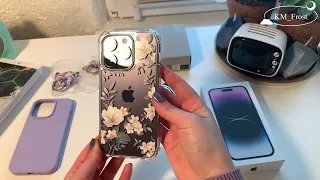 iPhone 14 pro deep Purple unboxing💜+ aesthetic accessories/ Jabra Elite 3 Earbuds