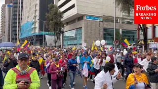 Thousands Of People In Bogota, Colombia, Take To The Streets To Protest President Gustavo Petro