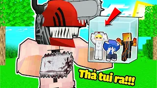 TÔ GÀ THỬ THÁCH 24H THOÁT KHỎI CHAINSAWMAN KHỔNG LỒ TRONG MINECRAFT*NẾU NHƯ TÔ GÀ BỊ QUỶ CƯA THU NHỎ