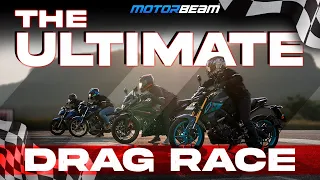 Bajaj Pulsar F250 vs Yamaha FZS 25 vs Yamaha MT-15 vs TVS Apache RTR 200 4V - Drag Race | MotorBeam