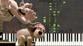Wallace & Gromit: The Wrong Trousers - Train Chase (Full Version): Synthesia Piano Tutorial