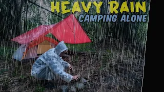 Relaxing Camping in Heavy Rain in Tropical Rainforest | ASMR Rain Sounds