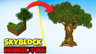 I built a MEGA TREE in Minecraft Skyblock, but its HARDCORE #9