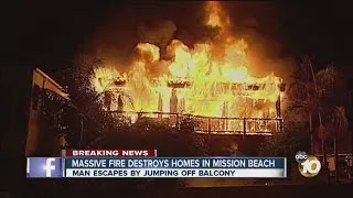 Mission Beach apartment fire displaces 15 people