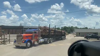 A day in the life of logtruck driver in south Mississippi