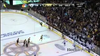 Patrice Bergeron ties the game with 50s left in game 7 .  May 13, 2013