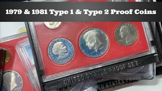 1979 & 1981 Type 1 & Type 2 Proof Coins