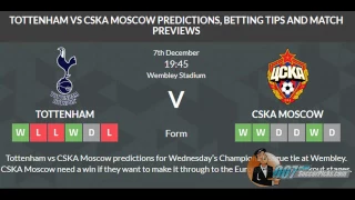 Tottenham vs CSKA Moscow PREDICTION (by 007Soccerpicks.com)