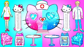 Barbie Family Decorate Hello Kitty VS Doraemon Hospital - Barbie Family Handmade -Woa Barbie England