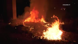 Firefighters Extinguish Small Brush Fire In Pacoima