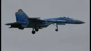 Ukrainian Air Force Sukhoi SU-27 'Flanker' AMAZING DISPLAY at RIAT Fairford 2017